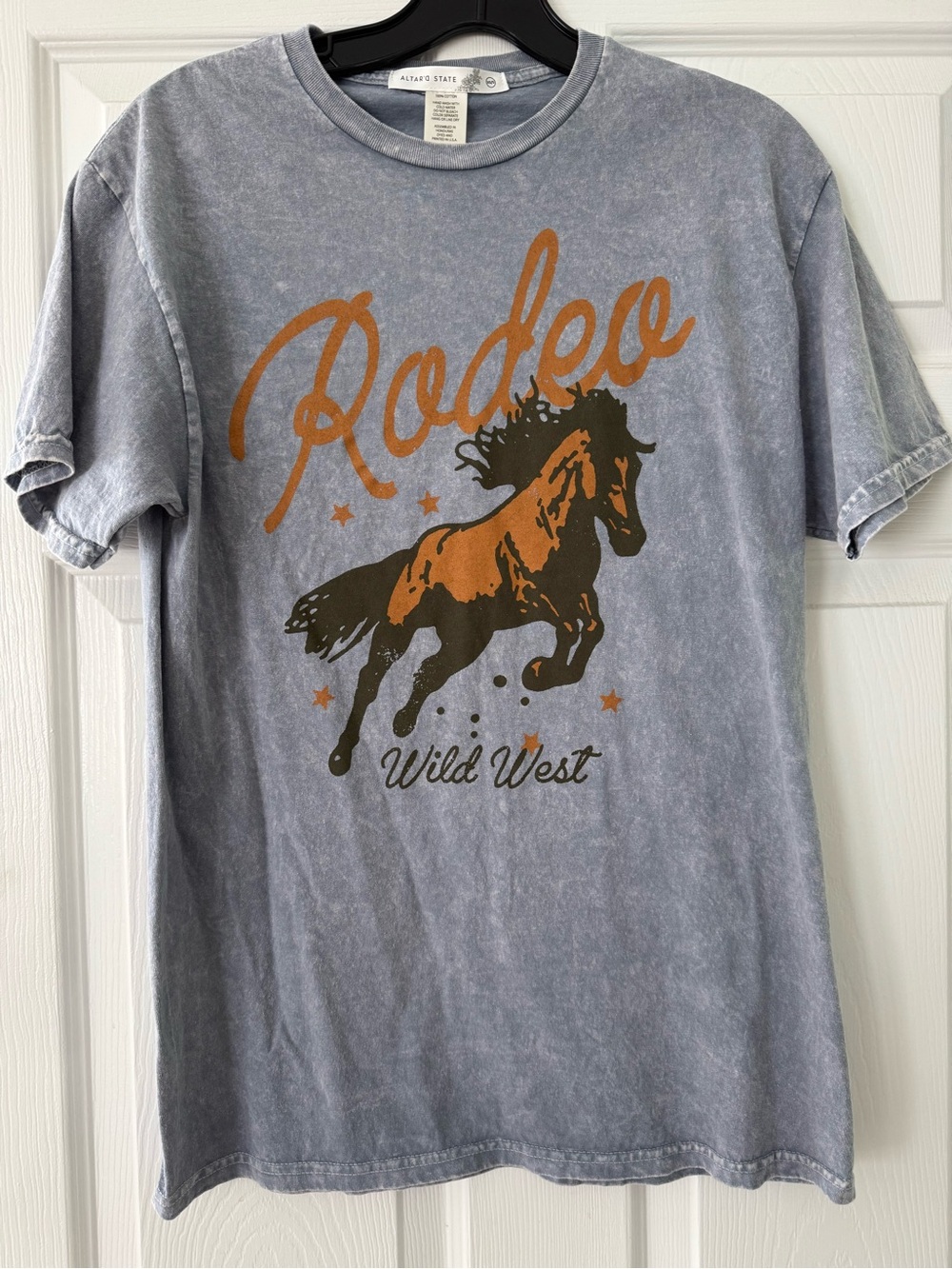 Altar’d State Rodeo Wild West Horse Graphic Tee - Blue & Brown